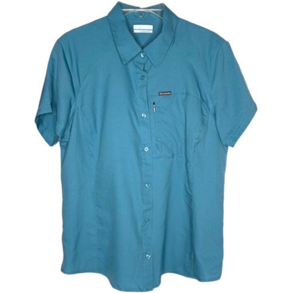 Columbia Short Sleeve Omni Shade Omni Wick Active Shirt XK0731 - Slate Blue - L